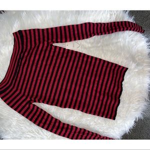Burgundy & black striped Forever 21 Size Small